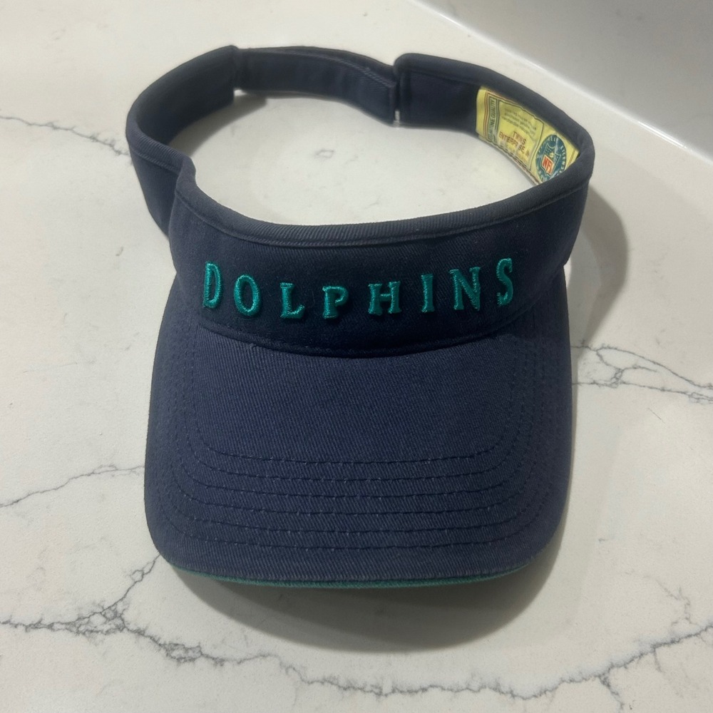 Miami Dolphins NFL Twins Enterprise Vintage Sun Visor Navy Blue Teal Green Hat